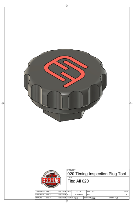 020 Timing Plug Tool