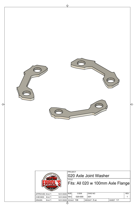 100mm Axle Flange Torque Washer