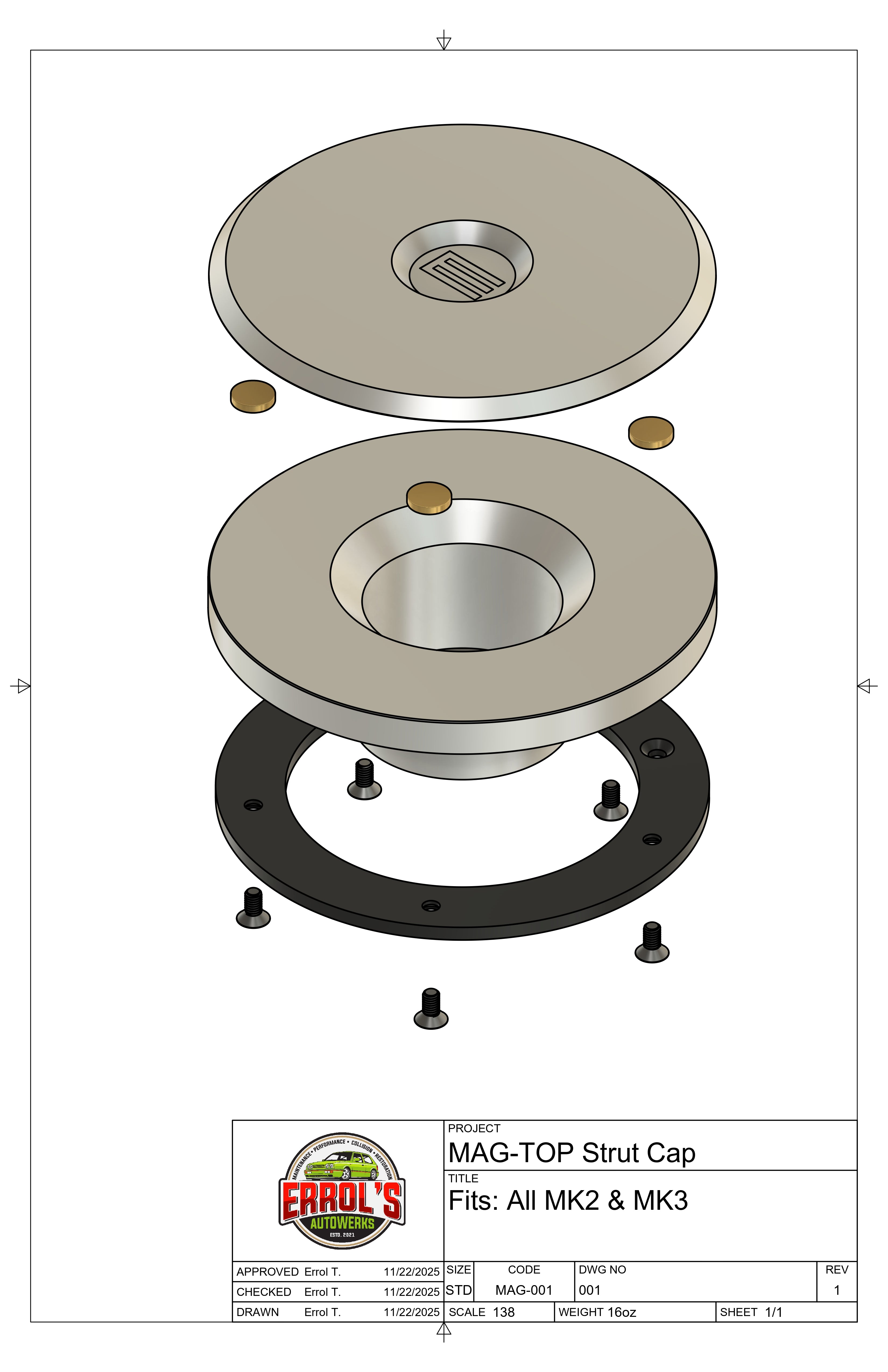 MAG TOP Billet Strut Caps